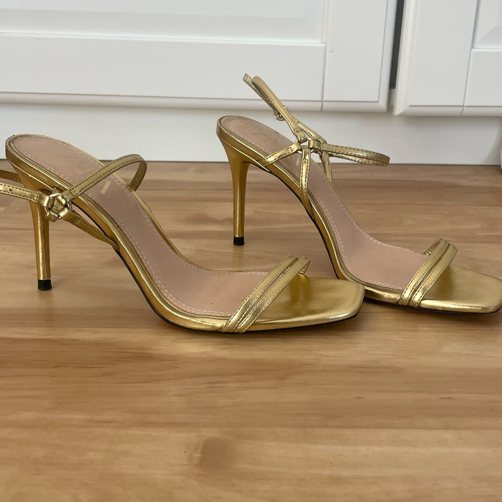 Zara Gold Strappy Heels